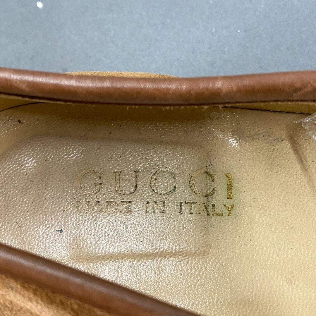 Gucci(グッチ)の3L5《伊製》GUCCI グッチ 34C(21cm相当) ベージュ スウェード ホースビットローファー レザーシューズ レディース レディースの靴/シューズ(ローファー/革靴)の商品写真