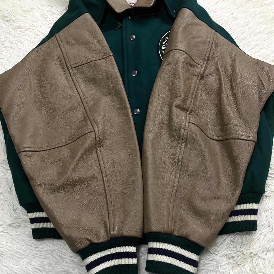 McGREGOR(マックレガー)のマックレガー スタジャン ウール 襟付き 緑×茶色 ベースボール L メンズのジャケット/アウター(スタジャン)の商品写真