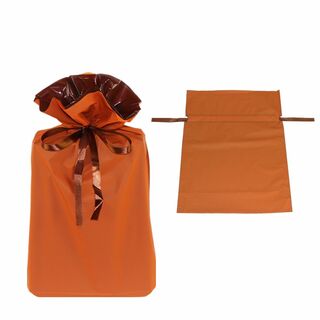 【新品 未使用】ギフトラッピング袋 オレンジ Lサイズ 2枚セット(ラッピング/包装)