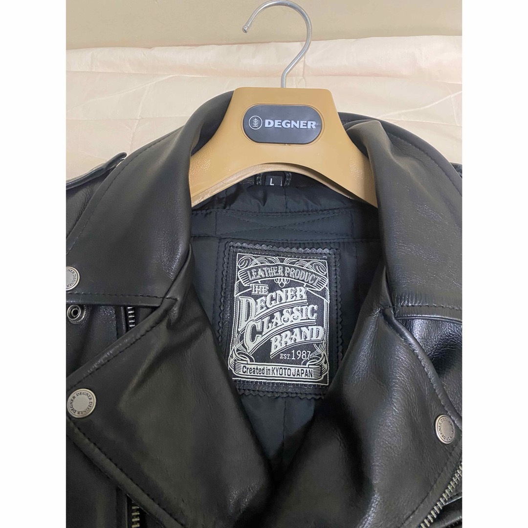 DEGNER(デグナー)のデグナー レザーダブルジャケット  牛革 Lサイズ メンズのジャケット/アウター(ライダースジャケット)の商品写真
