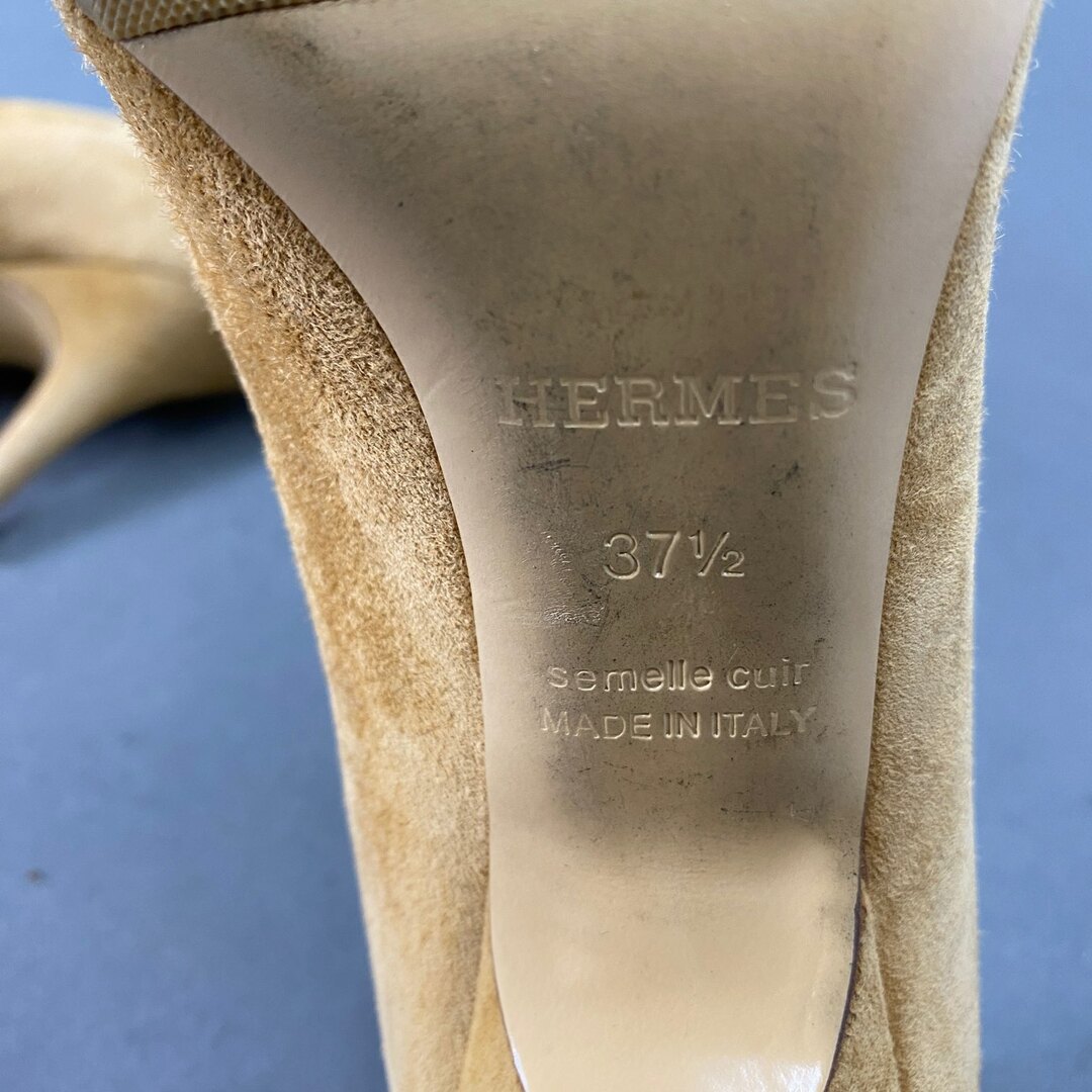 Hermes(エルメス)の1L5 HERMES エルメス 37  1/2 スウェード ポインテッドトゥ パンプス レザーパンプス レディース 靴 レディースの靴/シューズ(ハイヒール/パンプス)の商品写真