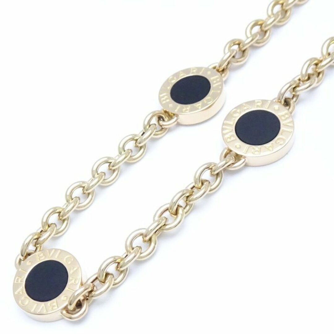 BVLGARI(ブルガリ)のBVLGARI ブルガリ ブルガリブルガリ ネックレス オニキス 3P 3モチーフ K18YG イエローゴールド/290834【中古】【BJ】 レディースのアクセサリー(ネックレス)の商品写真