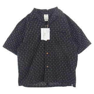 ヴィスヴィム(VISVIM)のVISVIM ビズビム 半袖シャツ 23SS 0123105011014 WALLIS SHIRT S/S KASURI ウォーリス 絣 半袖 シャツ ブラック系 2【新古品】【未使用】【中古】(シャツ)