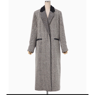 マメ(mame)の新品mame Plaid Lame Tweed Long Coat - grey(ロングコート)