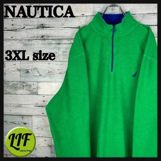 ノーティカ(NAUTICA)の【希少‼︎】ノーティカ 刺繍ロゴ ハーフジップフリース グリーン 美品(ブルゾン)