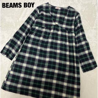 ビームスボーイ(BEAMS BOY)のBEAMS BOY ビームスボーイ  トップス　チュニック　チェック柄　グリーン(チュニック)