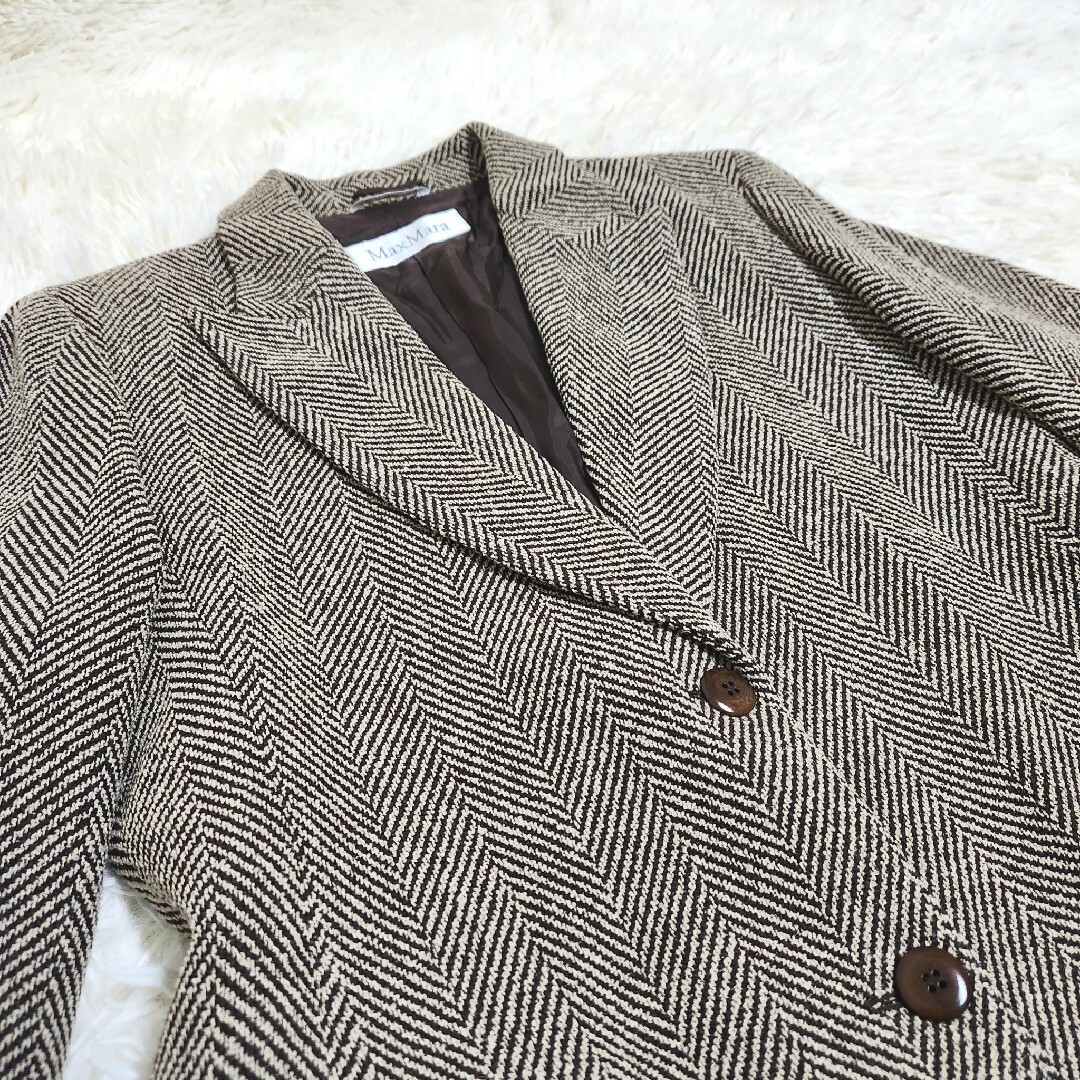 Max Mara(マックスマーラ)の【希少】Max Mara イタリア製 白タグ テーラードジャケット 大きめ4XL レディースのジャケット/アウター(テーラードジャケット)の商品写真