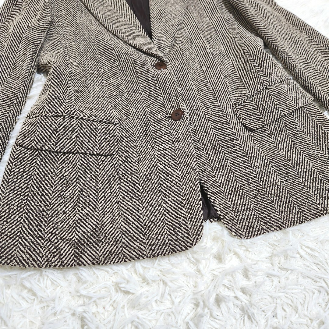 Max Mara(マックスマーラ)の【希少】Max Mara イタリア製 白タグ テーラードジャケット 大きめ4XL レディースのジャケット/アウター(テーラードジャケット)の商品写真