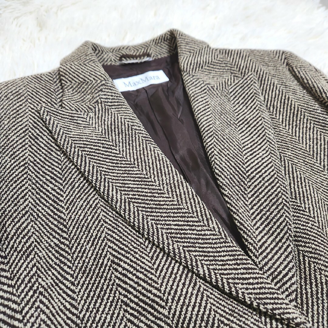 Max Mara(マックスマーラ)の【希少】Max Mara イタリア製 白タグ テーラードジャケット 大きめ4XL レディースのジャケット/アウター(テーラードジャケット)の商品写真