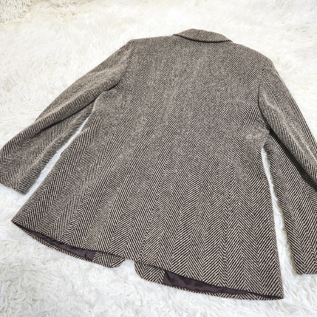 Max Mara(マックスマーラ)の【希少】Max Mara イタリア製 白タグ テーラードジャケット 大きめ4XL レディースのジャケット/アウター(テーラードジャケット)の商品写真