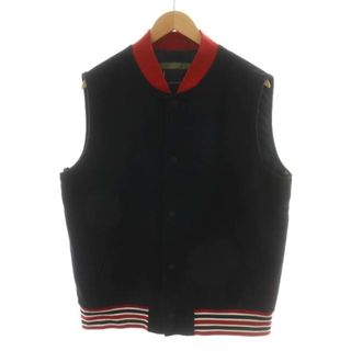 トミーヒルフィガー(TOMMY HILFIGER)のTOMMY HILFIGER 中綿ベスト ウール L 黒 ブラック 赤 レッド(ベスト)