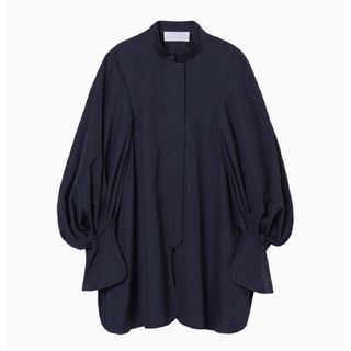 マメ(mame)のmame Puff Sleeve Cotton Shirt - navy(シャツ/ブラウス(長袖/七分))