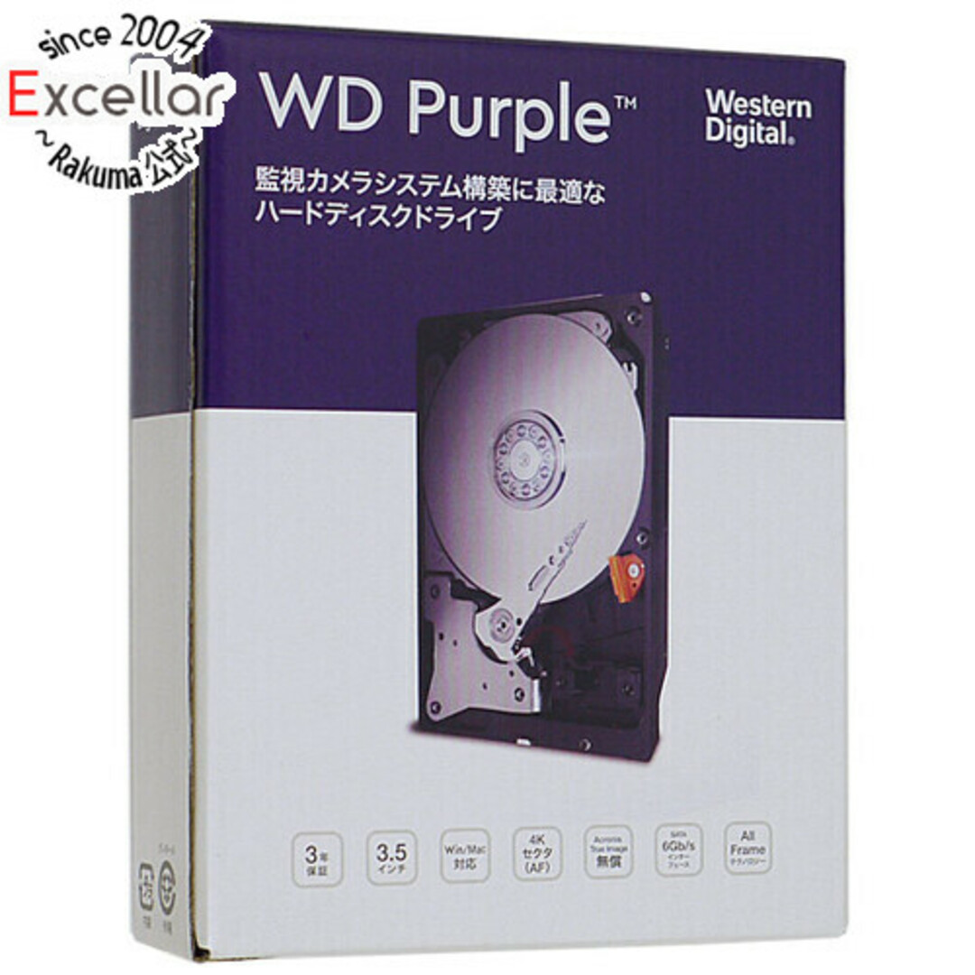 Western Digital製HDD　WD60PURZ　6TB SATA600 5400　17000～18000時間以内 元箱あり49Wリードライト時