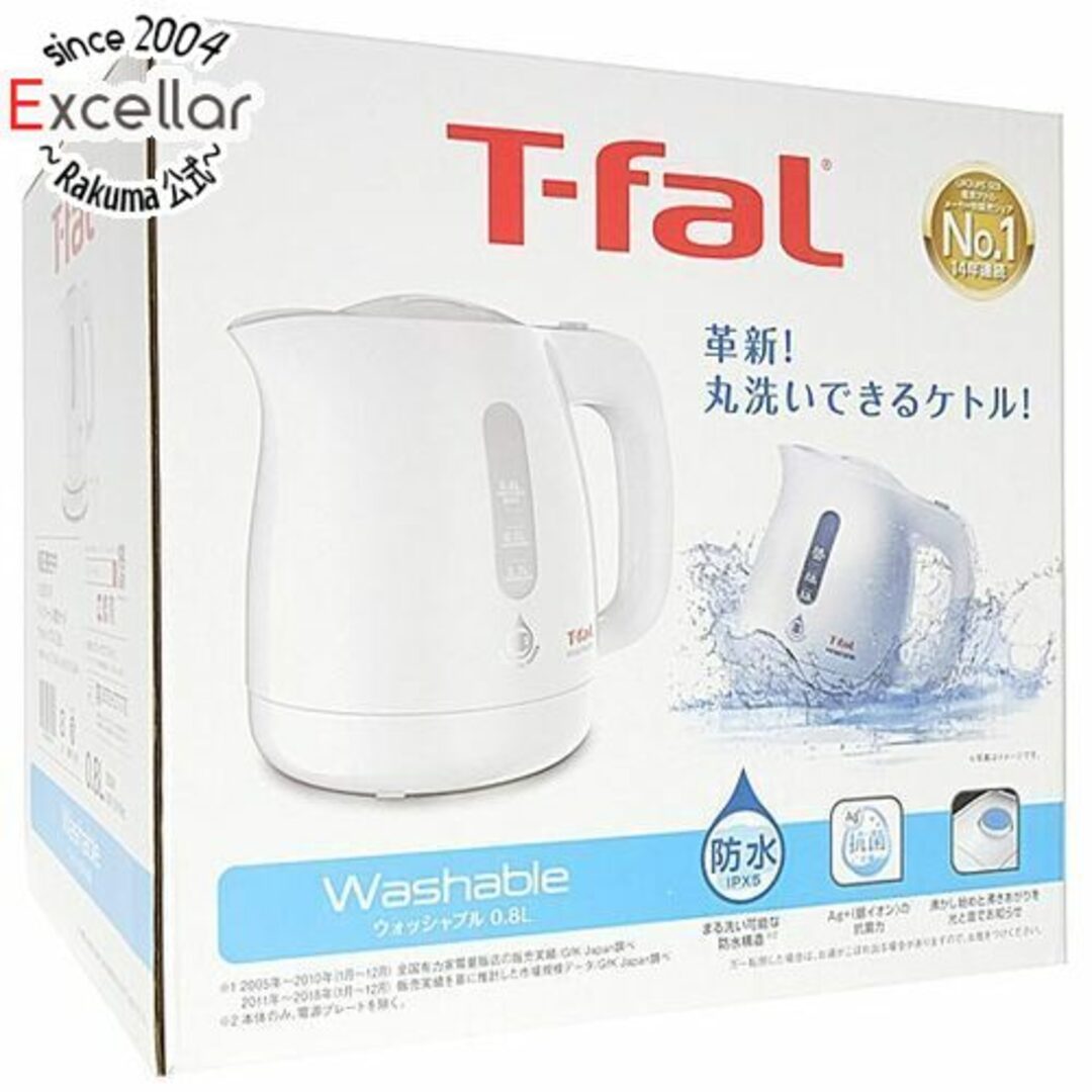 T-fal(ティファール)のティファール　電気ケトル ウォッシャブル 0.8L　KO8001JP スマホ/家電/カメラの生活家電(電気ケトル)の商品写真