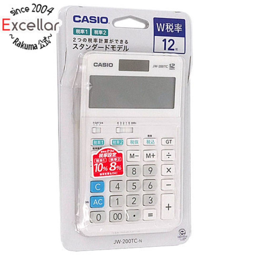 CASIO(カシオ)のCASIO　W税率電卓 12桁 ジャストタイプ　JW-200TC-N スマホ/家電/カメラのテレビ/映像機器(その他)の商品写真