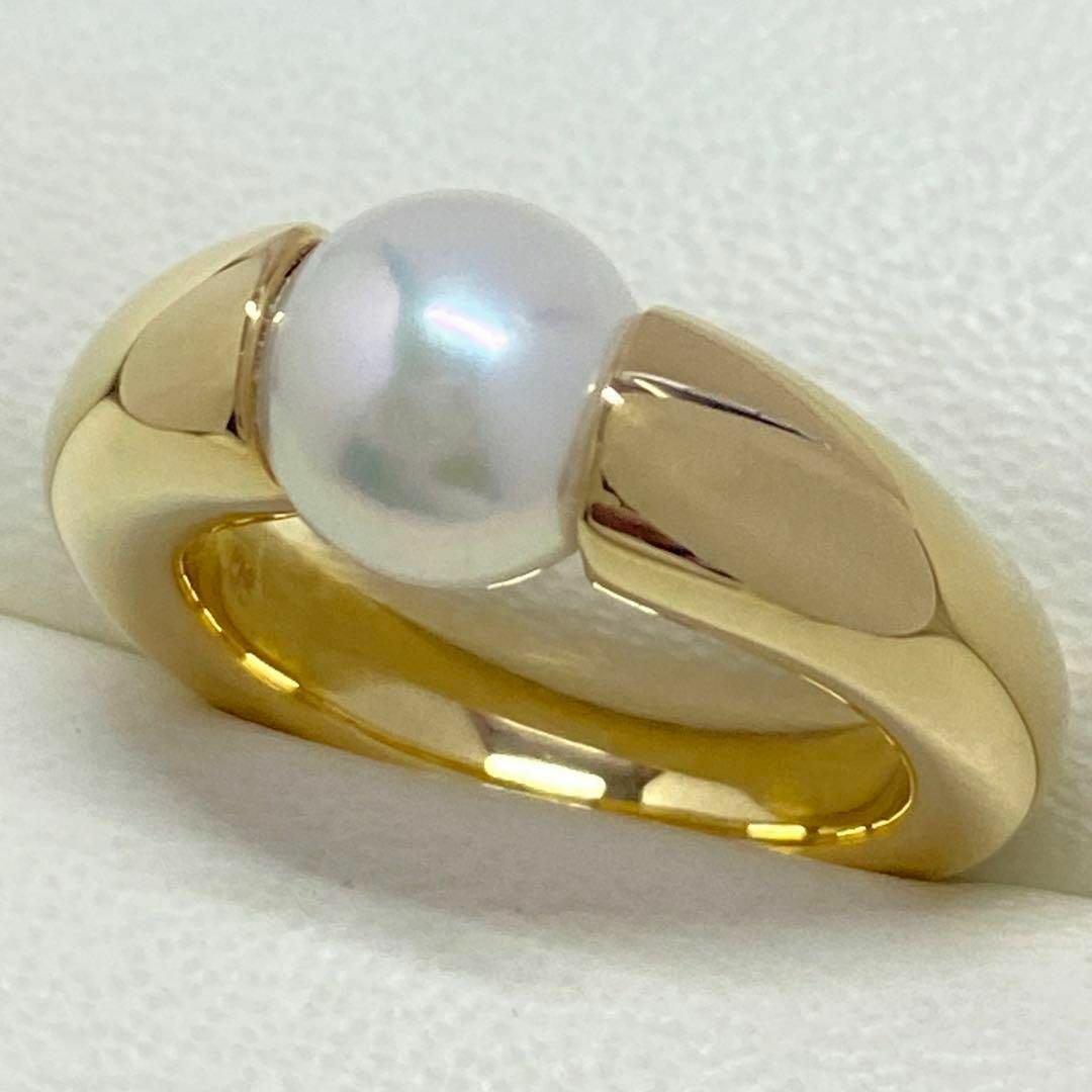 K18　アコヤ真珠リング　8.1mm　パール　あこや　本真珠　18金　おしゃれ レディースのアクセサリー(リング(指輪))の商品写真