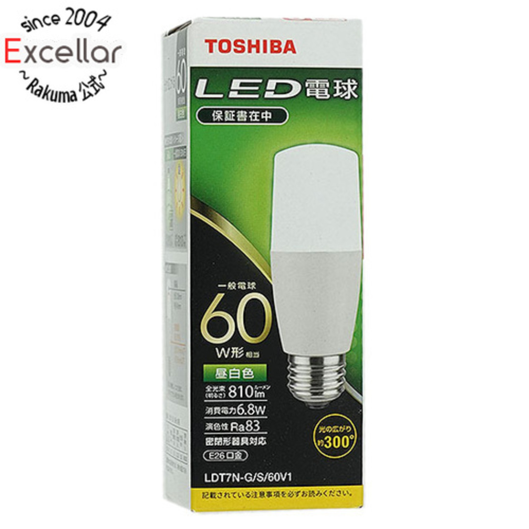 東芝(トウシバ)のTOSHIBA　LED電球 昼白色　LDT7N-G/S/60V1 インテリア/住まい/日用品のライト/照明/LED(蛍光灯/電球)の商品写真