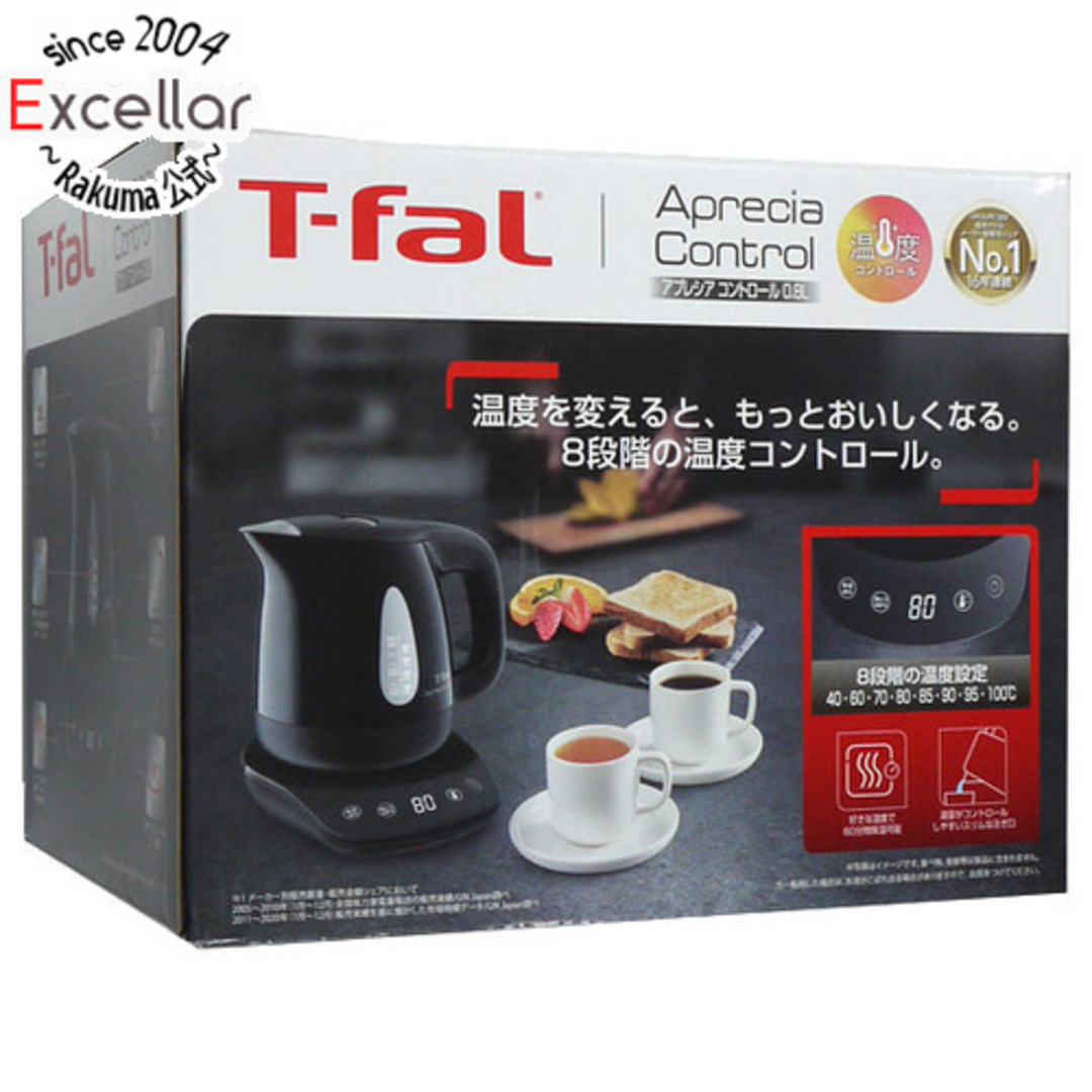 T-fal(ティファール)の【新品訳あり(箱きず・やぶれ)】 ティファール　電気ケトル アプレシア コントロール 0.8L　KO7208JP　ブラック スマホ/家電/カメラの生活家電(電気ケトル)の商品写真