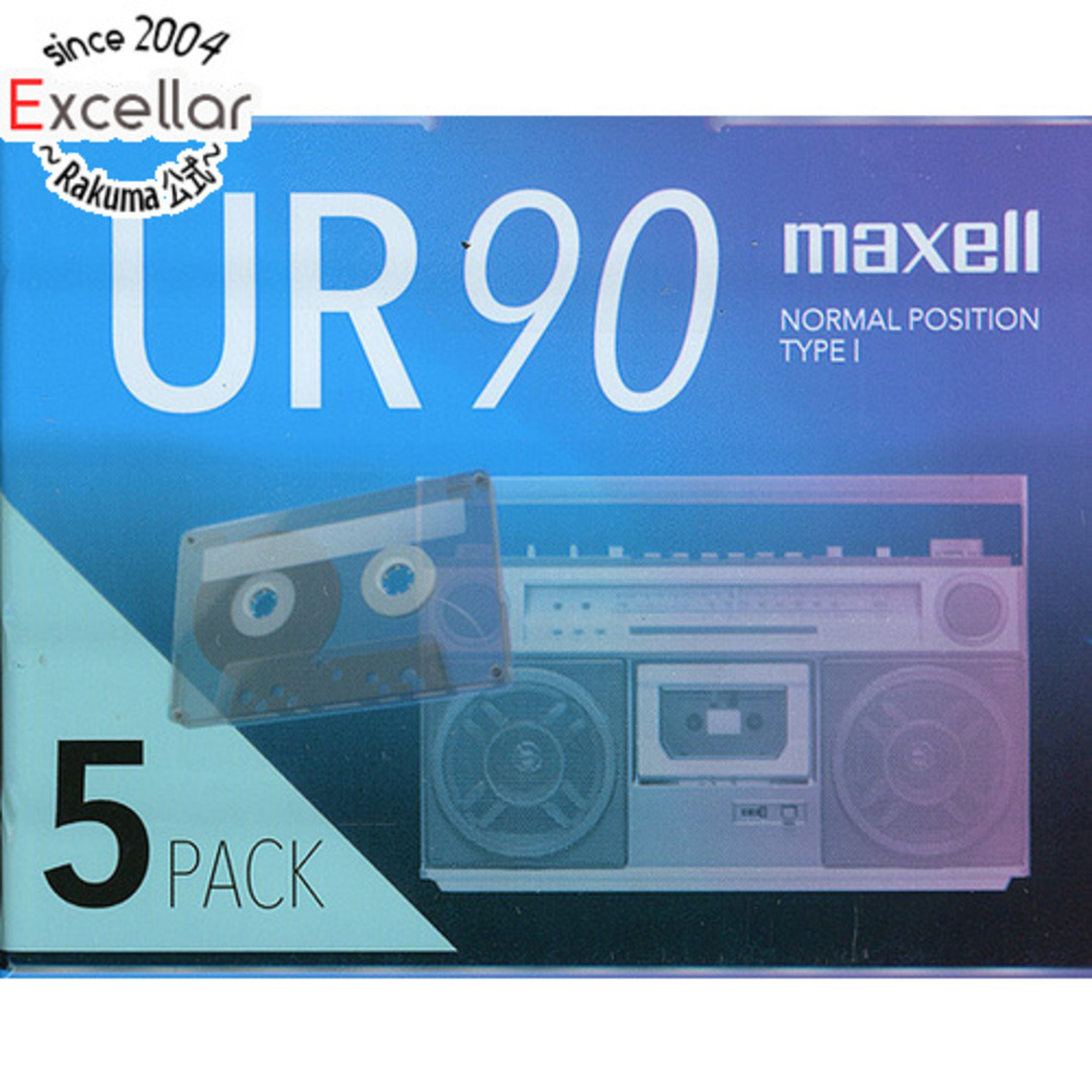 maxell(マクセル)のmaxell　カセットテープ ノーマルポジション　UR-90N 5P 5本パック　90分 スマホ/家電/カメラのオーディオ機器(その他)の商品写真