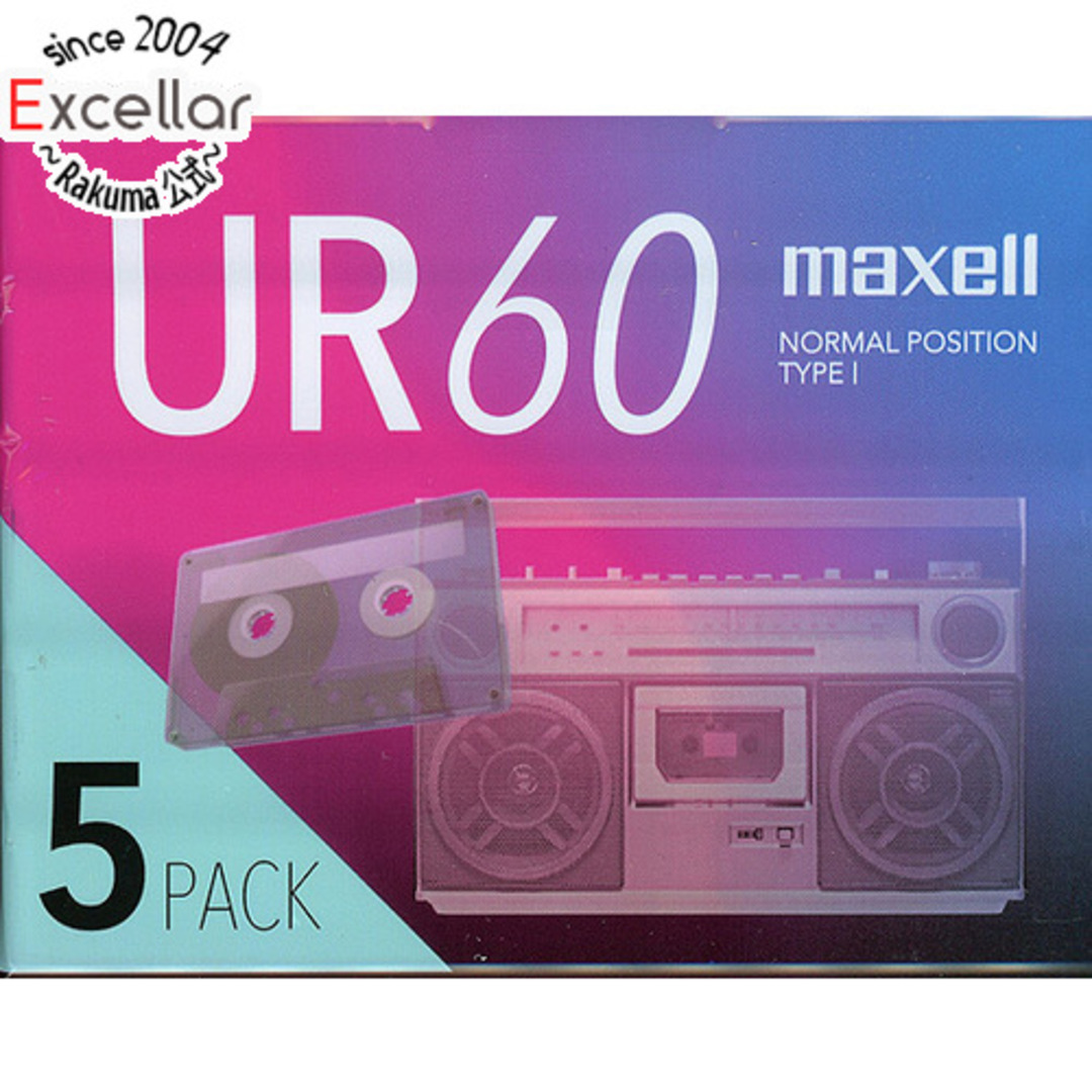 maxell(マクセル)のmaxell　カセットテープ ノーマルポジション　UR-60N 5P 5本パック　60分 スマホ/家電/カメラのオーディオ機器(その他)の商品写真