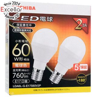 トウシバ(東芝)のTOSHIBA　LED小型電球 E17 60W形相当 電球色 2個入り　LDA6L-G-E17S60V2P(蛍光灯/電球)