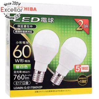 トウシバ(東芝)のTOSHIBA　LED小型電球 E17 60W形相当 昼白色 2個入り　LDA6N-G-E17S60V2P(蛍光灯/電球)