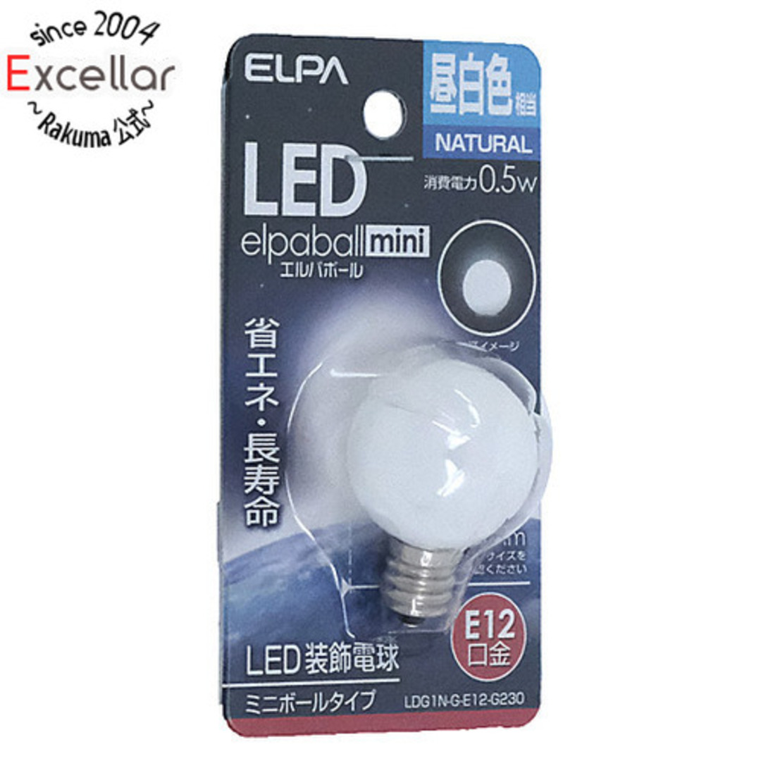 ELPA(エルパ)のELPA　LED電球 エルパボールmini LDG1N-G-E12-G230　昼白色 インテリア/住まい/日用品のライト/照明/LED(蛍光灯/電球)の商品写真