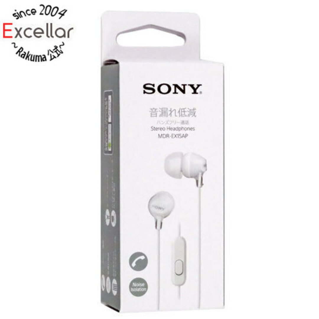 SONY(ソニー)のSONY　密閉型インナーイヤーレシーバー　MDR-EX15AP (W)　ホワイト スマホ/家電/カメラのオーディオ機器(ヘッドフォン/イヤフォン)の商品写真