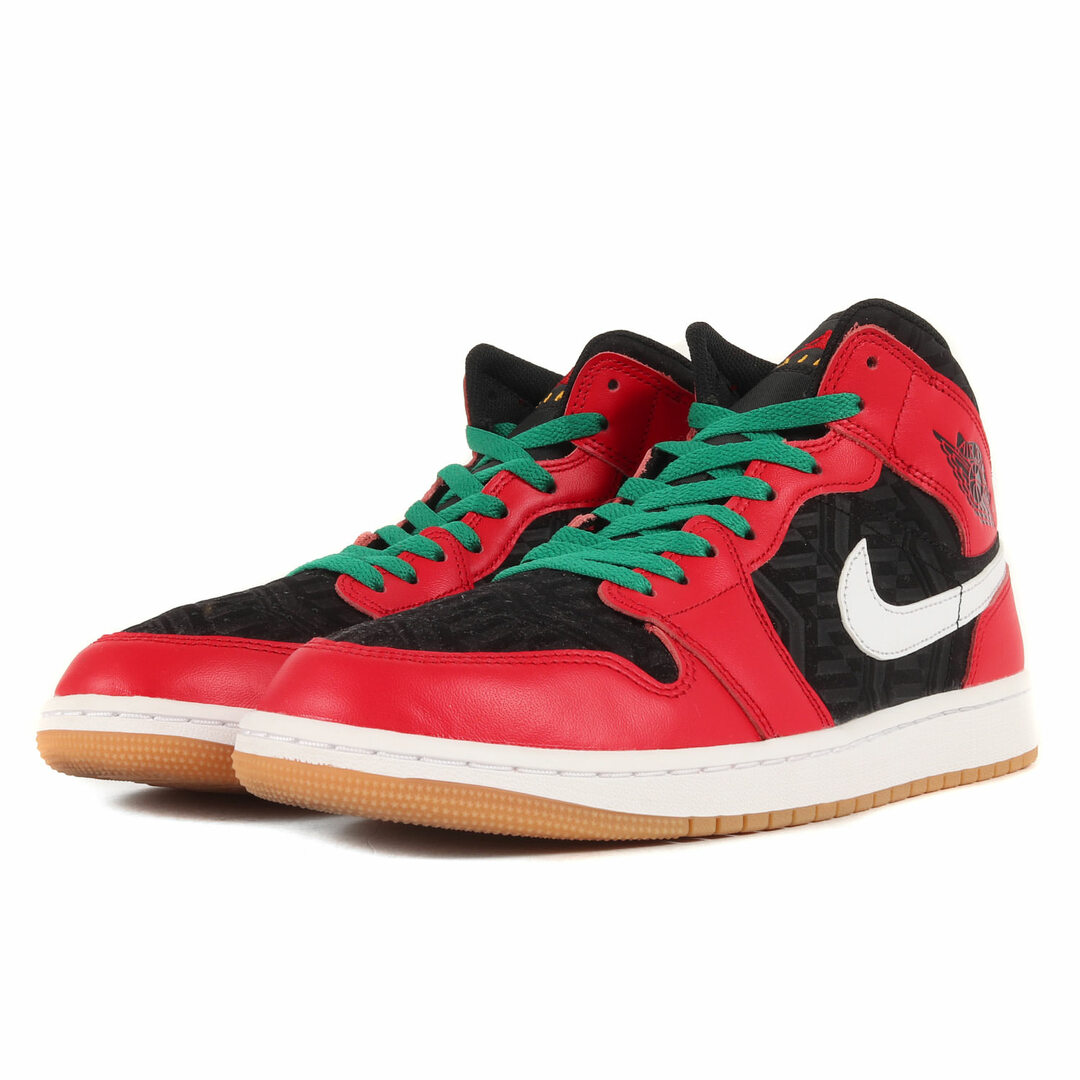 NIKE(ナイキ)の美品 NIKE ナイキ スニーカー サイズ:US9.5(27.5cm) AIR JORDAN 1 MID SE HOLIDAY SPECIAL CHRISTMAS DQ8417-006 ブラック ファイアレッド シューズ 靴 ハイカット カジュアル ブランド 【メンズ】【中古】 メンズの靴/シューズ(スニーカー)の商品写真