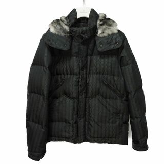 モンクレール(MONCLER)のMONCLER  モンクレール ティアマート ファー フード取り外し可能 ブラックワッペン シェブロン ブラック ダウンジャケット 4137715(その他)