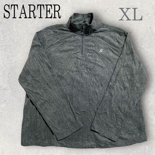 スターター(STARTER)の90s STARTER スターター ハーフジップ フリース XL グレー 刺繍(スウェット)