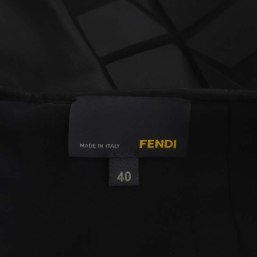 FENDI(フェンディ)のフェンディ FENDI 総柄 レザースカート タイトスカート 牛革 膝丈 40 レディースのスカート(ひざ丈スカート)の商品写真