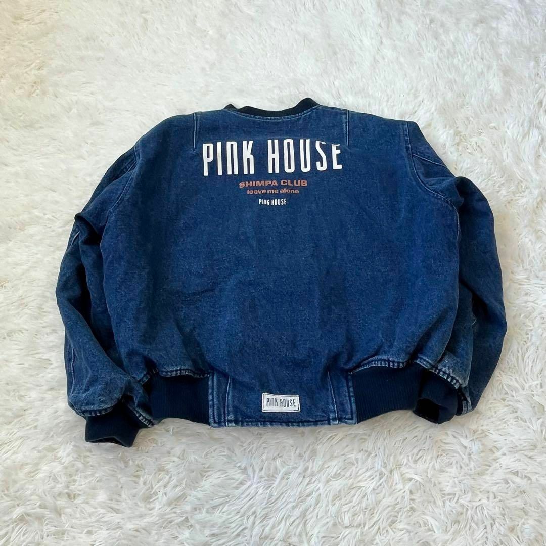 PINK HOUSE(ピンクハウス)のPINKHOUSE ピンクハウス　ma-1 デニム　ジャケット　ロゴワッペン. レディースのジャケット/アウター(ブルゾン)の商品写真