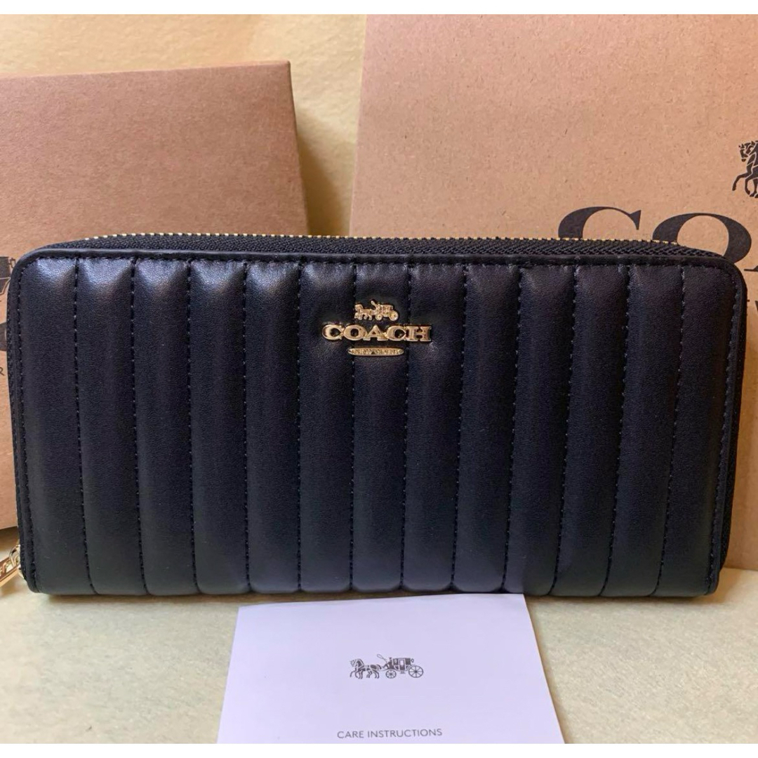 販売用ページ COACH コーチ 長財布 キルティング ブラック