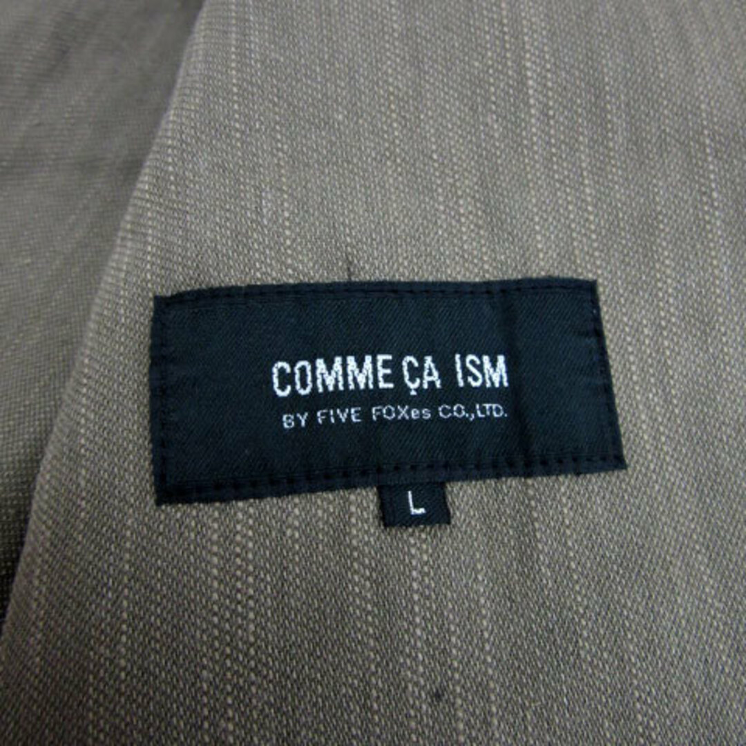 COMME CA ISM(コムサイズム)のコムサイズム ステンカラージャケット ミドル丈 リネン混 Ｌ カーキ メンズのジャケット/アウター(ブルゾン)の商品写真