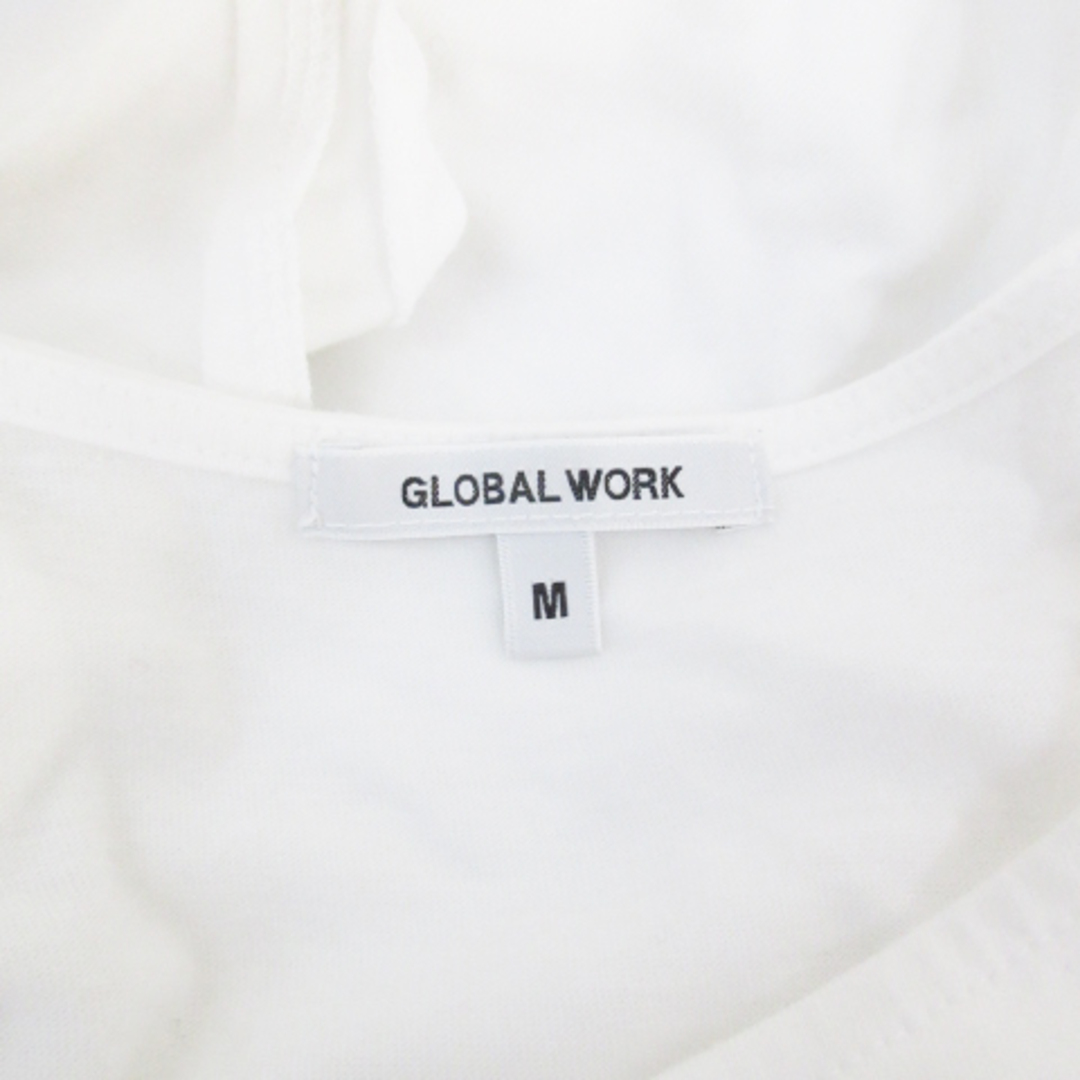 GLOBAL WORK(グローバルワーク)のグローバルワーク カットソー 半袖 肩出し カットアウト 透け感 無地 M 白 レディースのトップス(カットソー(半袖/袖なし))の商品写真