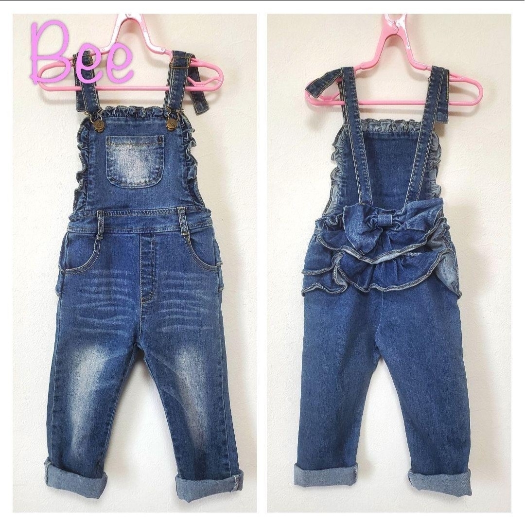 【100】Bee サロペット　オーバーオール キッズ/ベビー/マタニティのキッズ服男の子用(90cm~)(パンツ/スパッツ)の商品写真