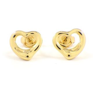ティファニー(Tiffany & Co.)のティファニー Tiffany & Co. ピアス オープンハート 幅11mmモデル 60018073 K18YG 【中古】(ピアス)