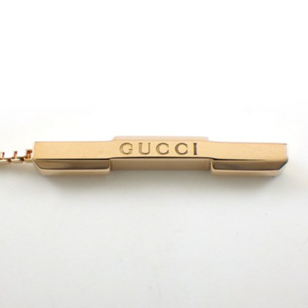 Gucci(グッチ)のグッチ GUCCI ピアス バー ロゴ スウィング ドロップ チェーン K18PG ※片方のみ 【中古】 レディースのアクセサリー(ピアス)の商品写真