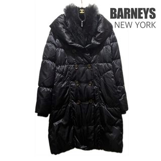 バーニーズニューヨーク(BARNEYS NEW YORK)の【美品】バーニーズニューヨーク ダウンコート 36 ブラック ショールカラー(ダウンコート)