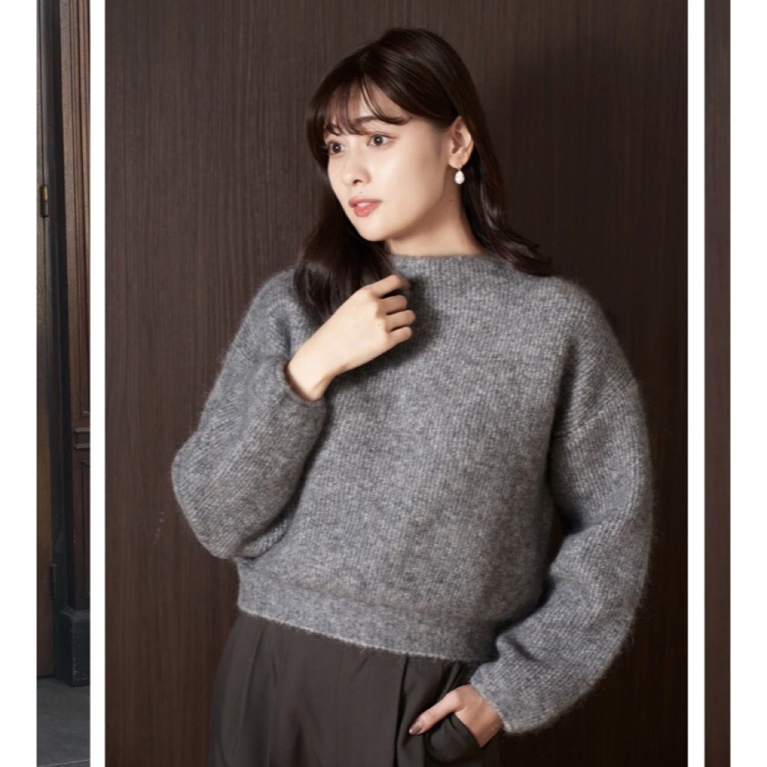 公式メーカー herlipto Mohair Blend Knit Pullover グレー