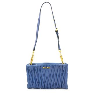 ミュウミュウ(miumiu)のミュウミュウ MIUMIU ショルダーバッグ レザー ブルー レディース 送料無料【中古】 h29954k(ショルダーバッグ)