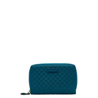 グッチ(Gucci)のグッチ マイクログッチシマ ラウンドジップ 二つ折り財布 449423 レザー レディース GUCCI 【1-0128374】(財布)