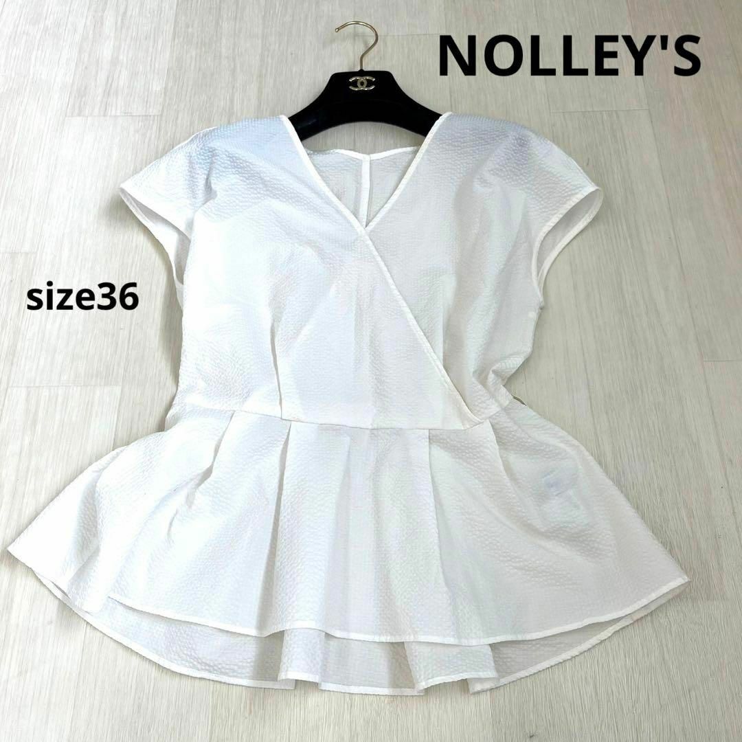 NOLLEY'S(ノーリーズ)のNOLLEY'S ノーリーズ　vネックブラウス　フレアブラウス　36 トップス レディースのトップス(シャツ/ブラウス(半袖/袖なし))の商品写真