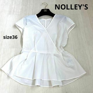 ノーリーズ(NOLLEY'S)のNOLLEY'S ノーリーズ　vネックブラウス　フレアブラウス　36 トップス(シャツ/ブラウス(半袖/袖なし))