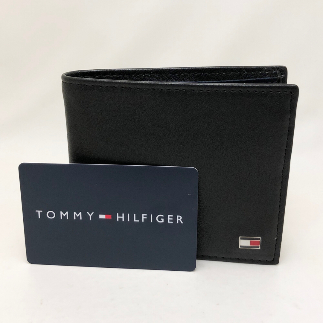 TOMMY HILFIGER(トミーヒルフィガー)の新品 トミーヒルフィガー 折財布 25X003 ブラック メンズのファッション小物(折り財布)の商品写真