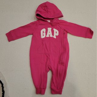 ギャップ(GAP)のGAPフード付ロンパース裏起毛80(ロンパース)