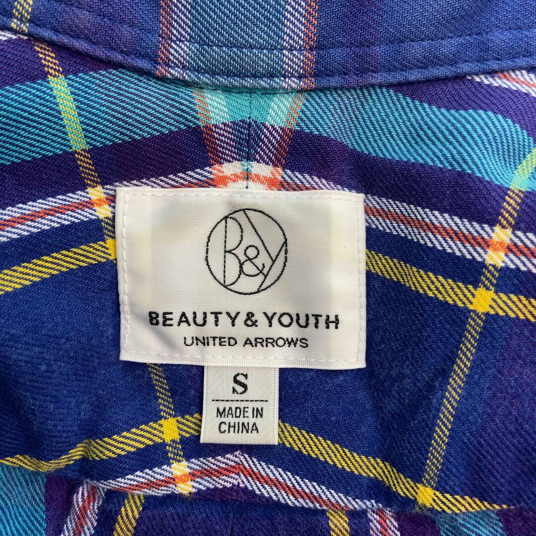 BEAUTY&YOUTH UNITED ARROWS(ビューティアンドユースユナイテッドアローズ)のBEAUTY&YOUTH メンズ ビューティアンドユース シャツ　チェック　ブルー　S メンズのトップス(シャツ)の商品写真