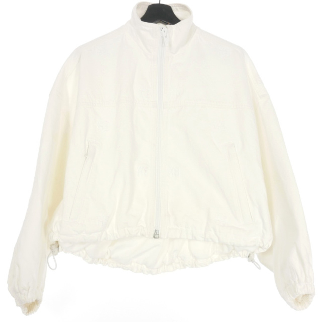 アレキサンダーワン ロゴ刺繍 クロップド デニムジャケット XS ホワイト 白47cm袖丈