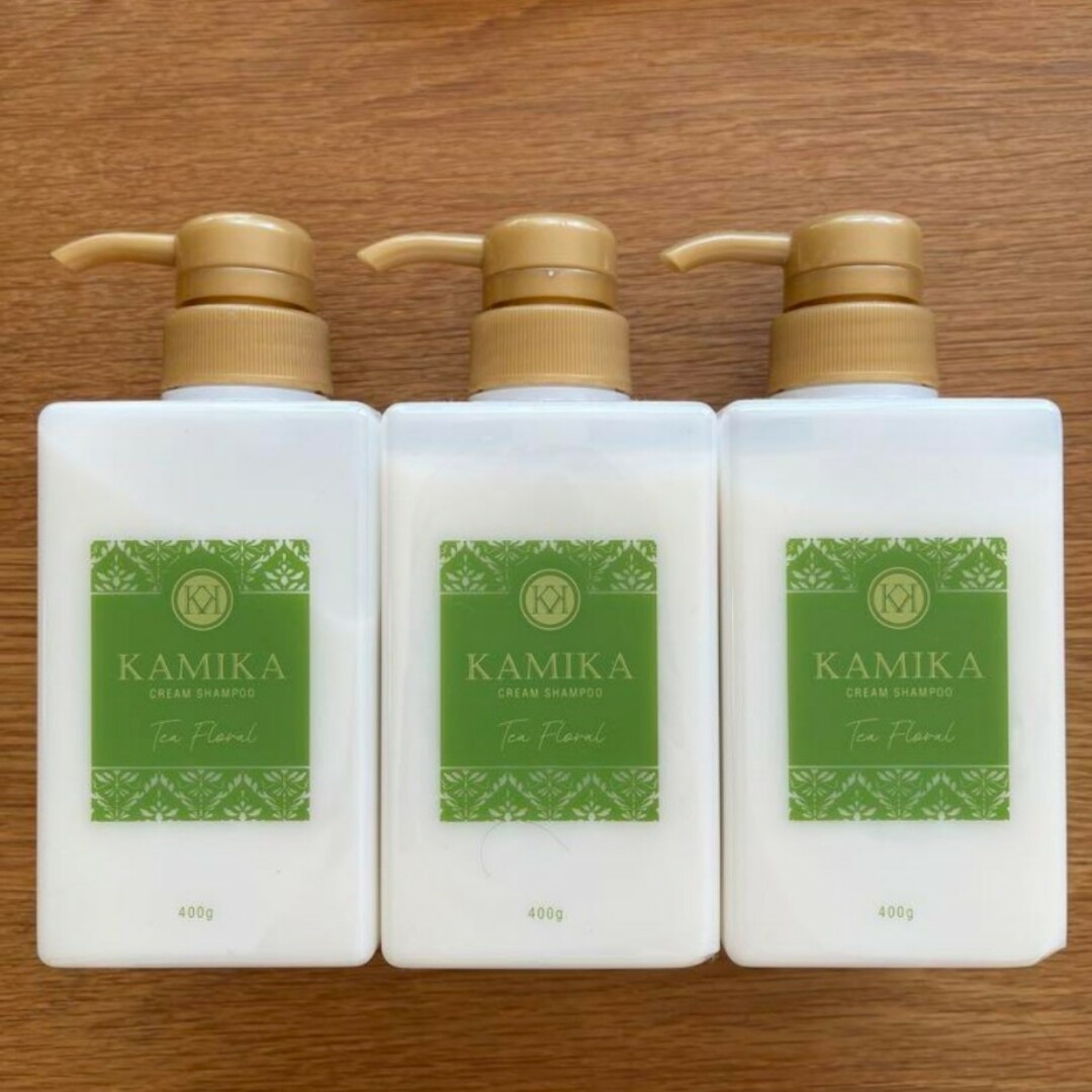 KAMIKA(カミカ)のKAMIKAカミカクリームシャンプーティーフローラル   400g×3個 コスメ/美容のヘアケア/スタイリング(シャンプー/コンディショナーセット)の商品写真
